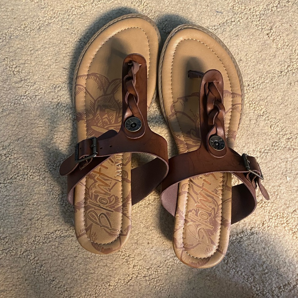 Blowfish Brown Sandals with Adjustable Ankle Strap